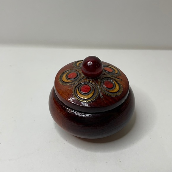 Trinket box Antique handmade Turned and carved Wood storage memory box ash urn - Picture 1 of 7